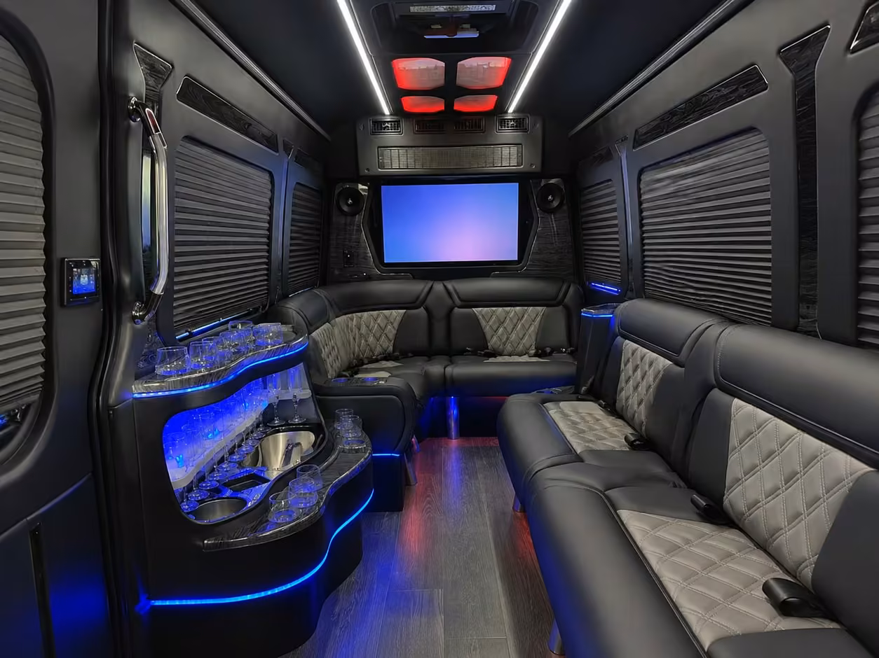 14 passenger sprinter limousine inside
