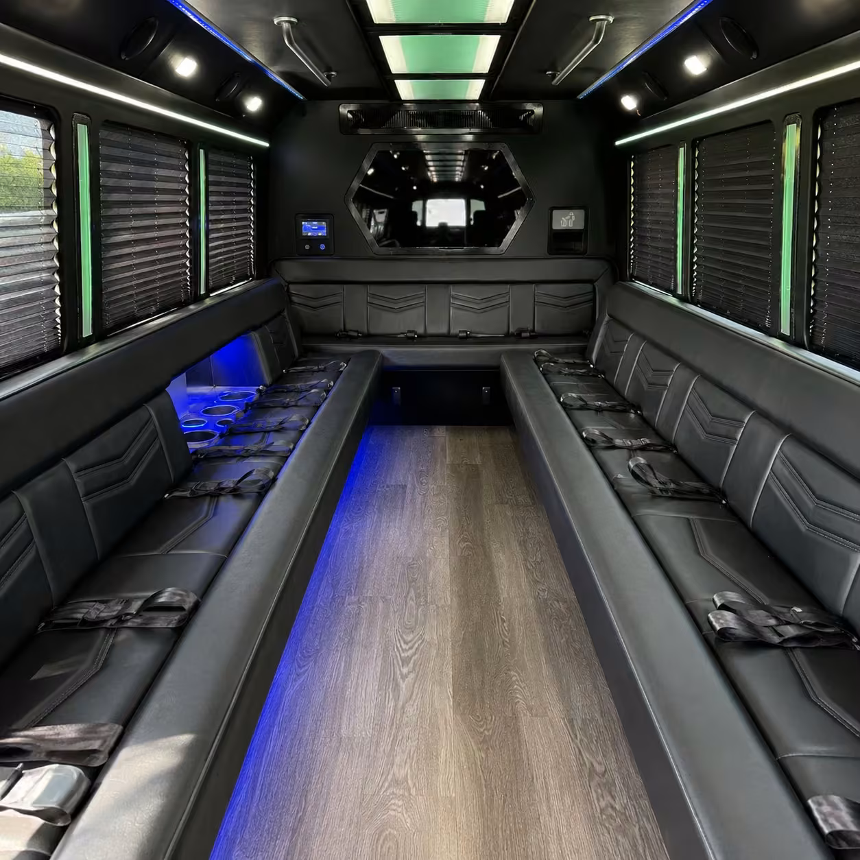 18 passenger party bus interior