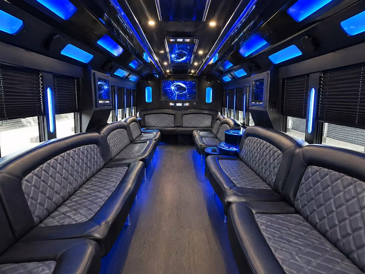 20 passenger party bus interior