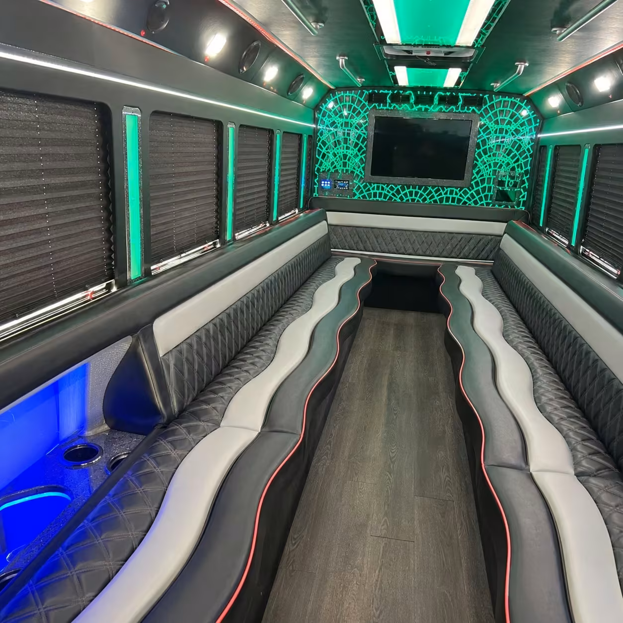 25 passenger party bus inside