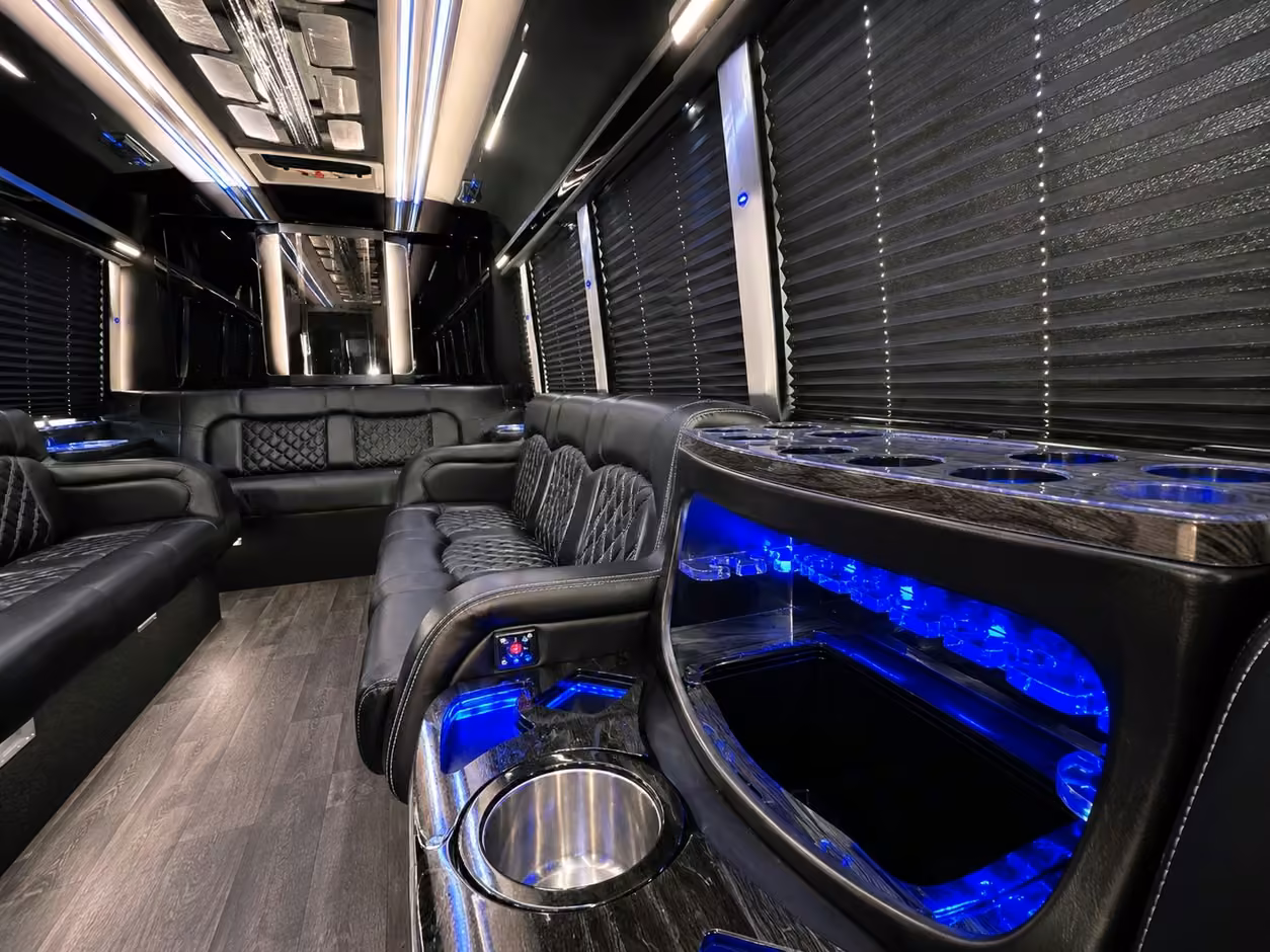 25 passenger party bus interior