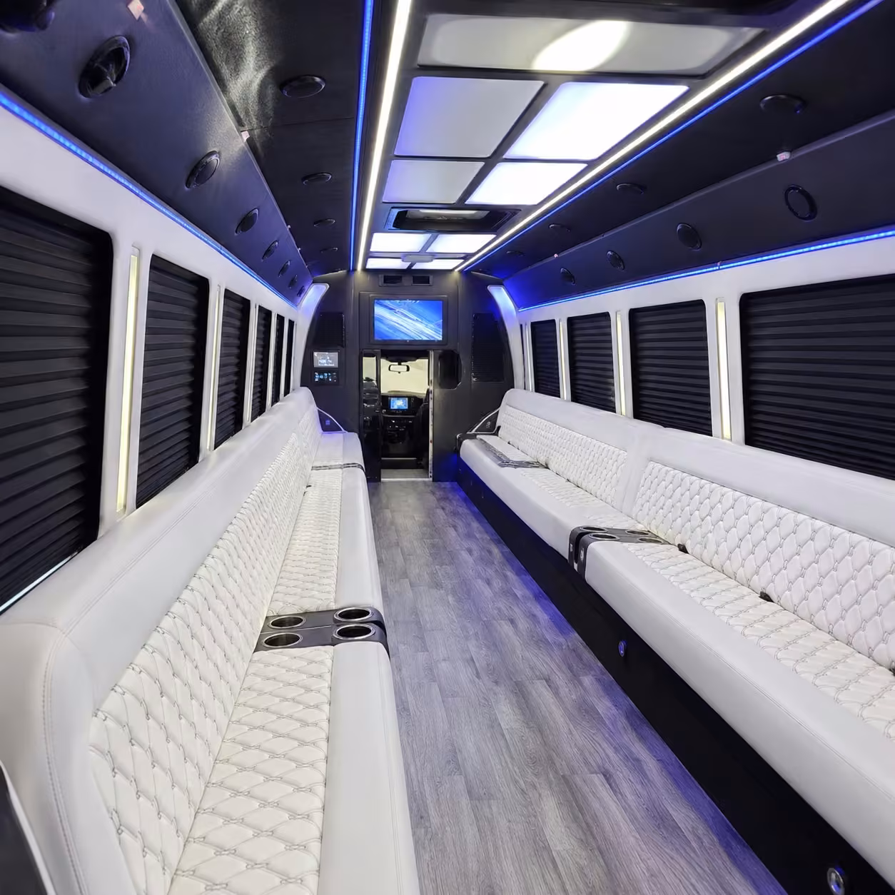 40 passenger party bus inside