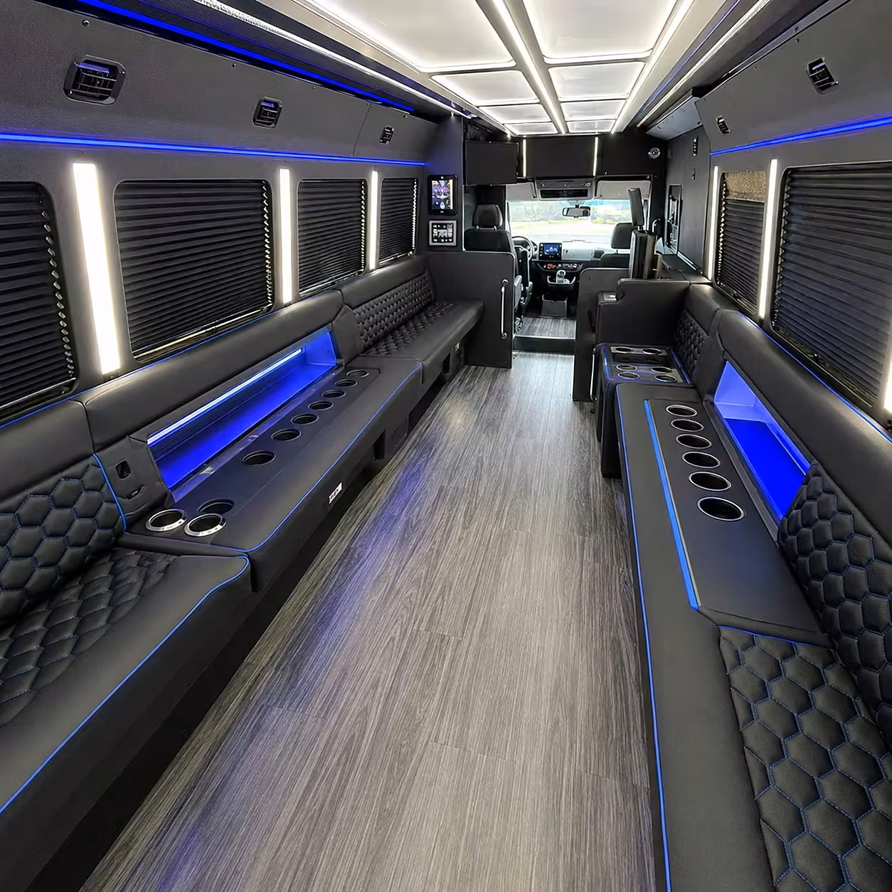 40 passenger party bus interior