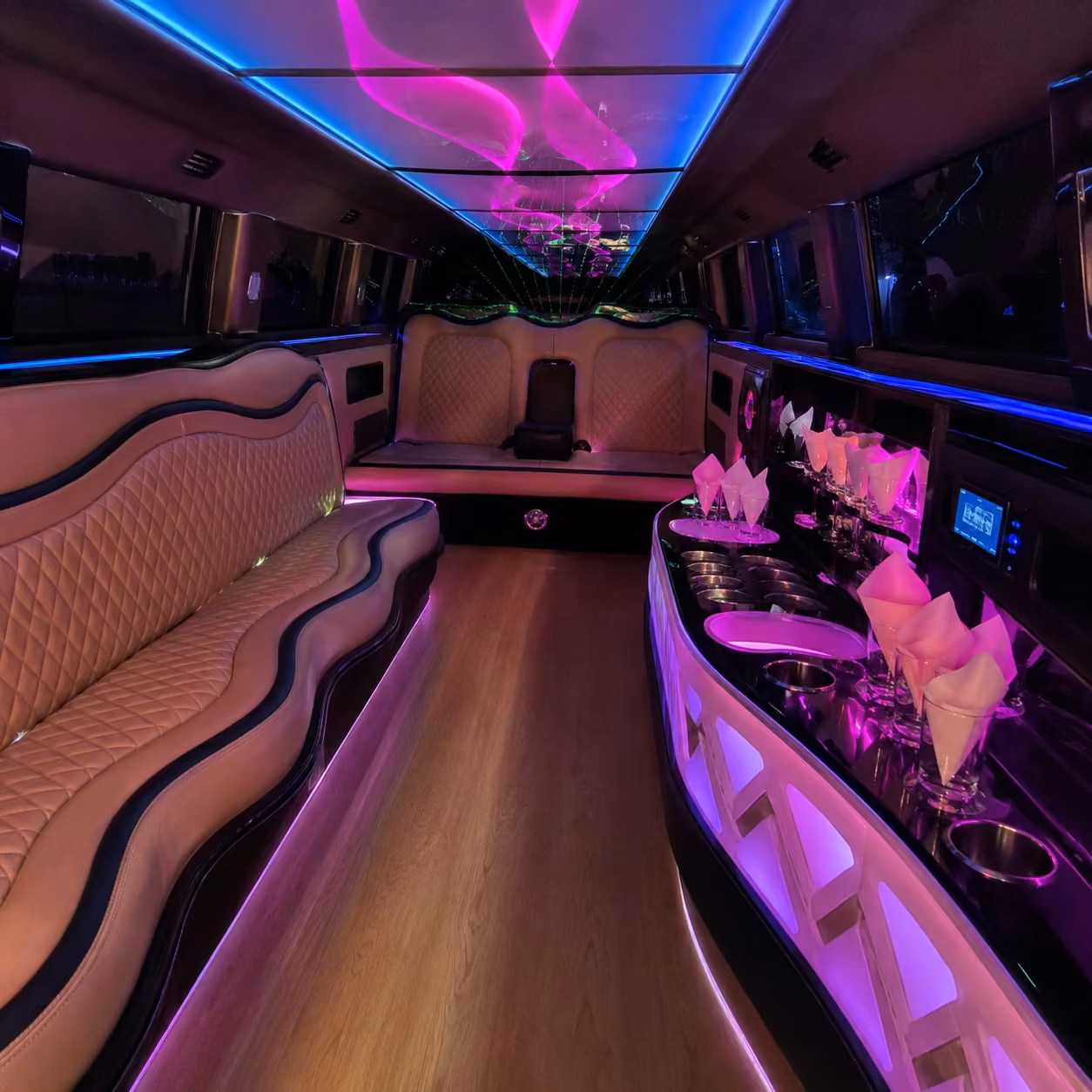 pink limo interior