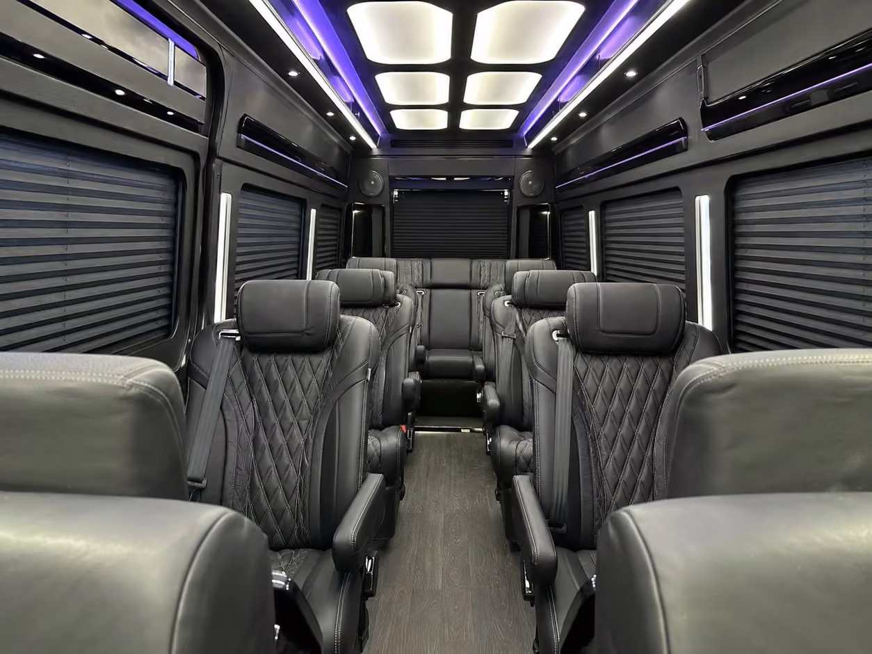 sprinter van rental with driver interior